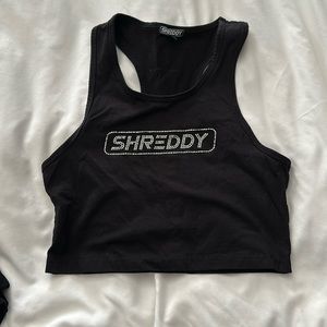 Shreddy bling crop tank